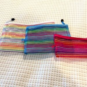 Colorful Striped travel Pouches Set